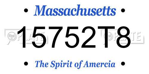 15752T8 Massachusetts License Plate