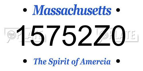 15752Z0 Massachusetts License Plate