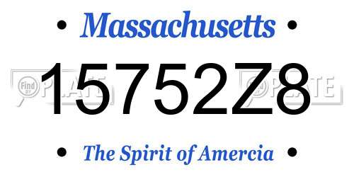 15752Z8 Massachusetts License Plate