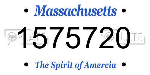 1575720 Massachusetts License Plate