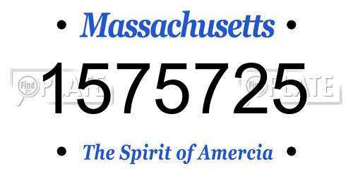 1575725 Massachusetts License Plate