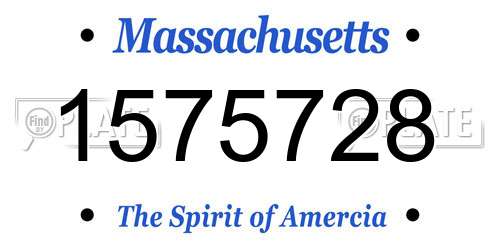 1575728 Massachusetts License Plate