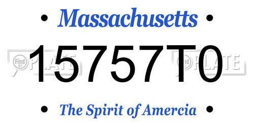 15757T0 Massachusetts License Plate