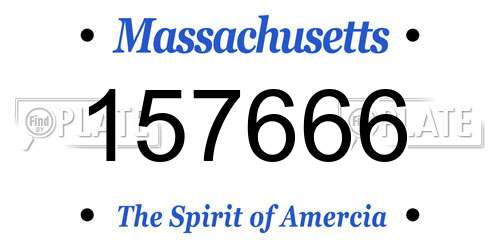 157666 Massachusetts License Plate