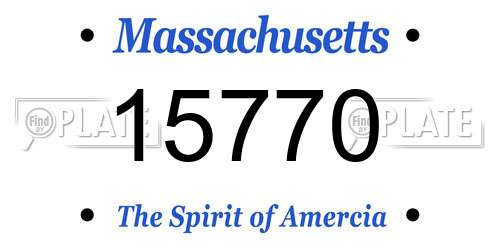 15770 Massachusetts License Plate
