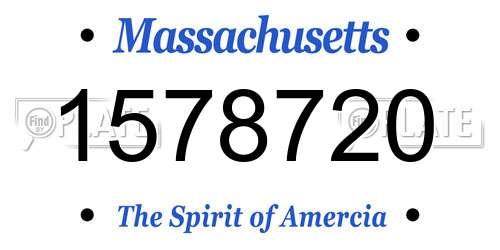 1578720 Massachusetts License Plate