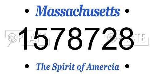 1578728 Massachusetts License Plate