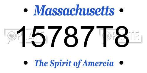15787T8 Massachusetts License Plate
