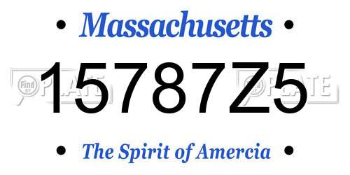 15787Z5 Massachusetts License Plate