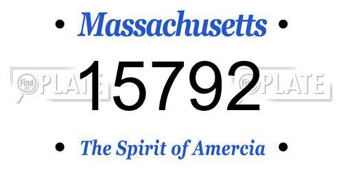 15792 Massachusetts License Plate