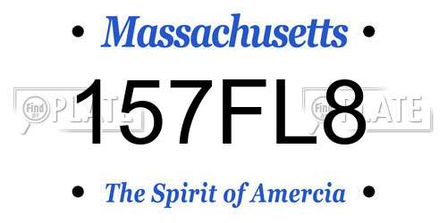 157FL8 Massachusetts License Plate