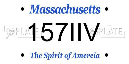 157IIV Massachusetts License Plate