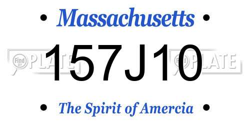 157J10 Massachusetts License Plate