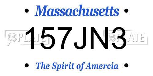 157JN3 Massachusetts License Plate