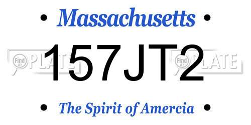157JT2 Massachusetts License Plate