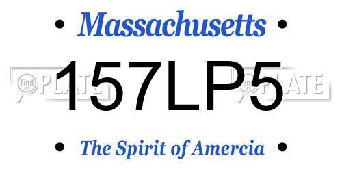 157LP5 Massachusetts License Plate