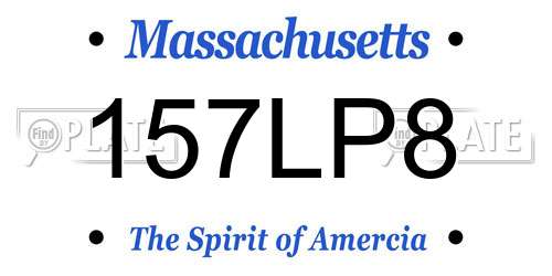 157LP8 Massachusetts License Plate