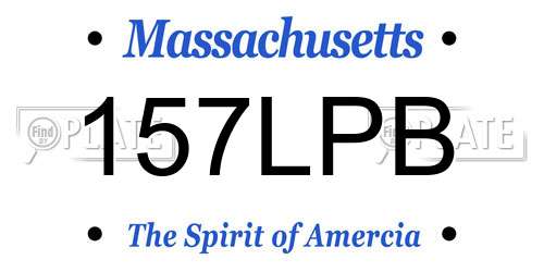157LPB Massachusetts License Plate