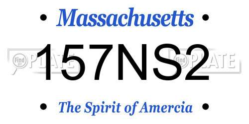 157NS2 Massachusetts License Plate