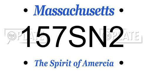157SN2 Massachusetts License Plate