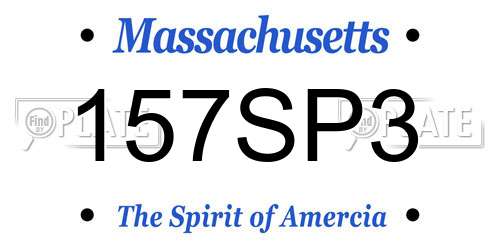 157SP3 Massachusetts License Plate