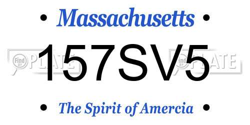 157SV5 Massachusetts License Plate