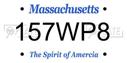 157WP8 Massachusetts License Plate