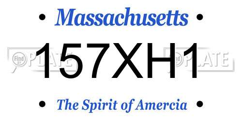 157XH1 Massachusetts License Plate