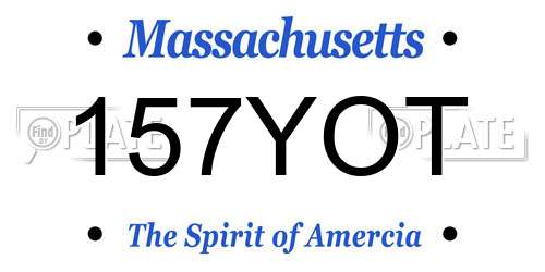 157YOT Massachusetts License Plate