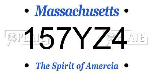 157YZ4 Massachusetts License Plate