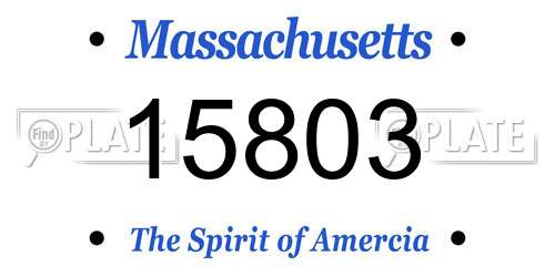 15803 Massachusetts License Plate