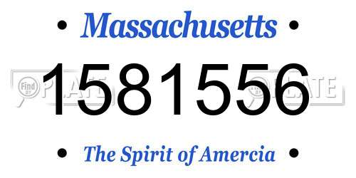 1581556 Massachusetts License Plate