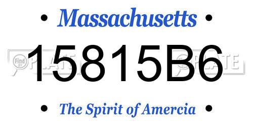 15815B6 Massachusetts License Plate