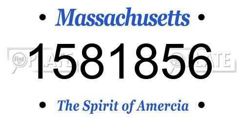 1581856 Massachusetts License Plate