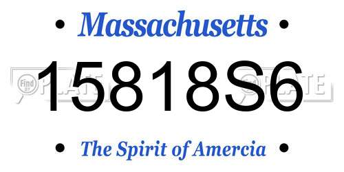 15818S6 Massachusetts License Plate