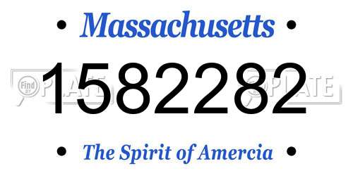 1582282 Massachusetts License Plate