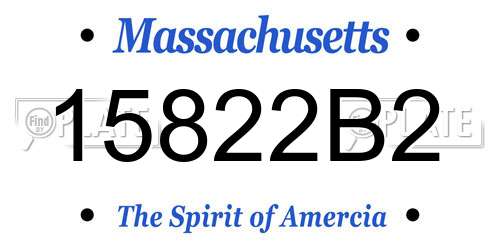 15822B2 Massachusetts License Plate