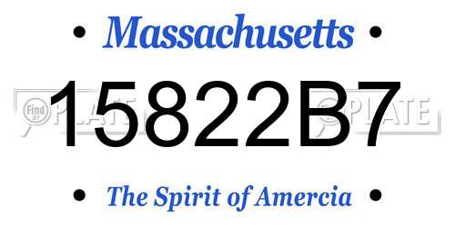 15822B7 Massachusetts License Plate