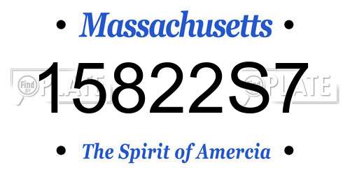 15822S7 Massachusetts License Plate