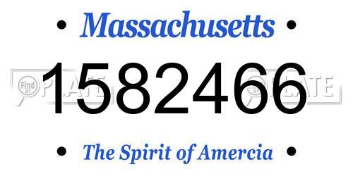 1582466 Massachusetts License Plate