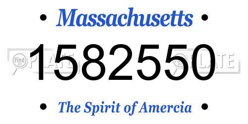 1582550 Massachusetts License Plate