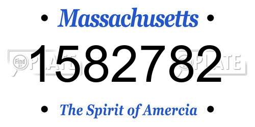 1582782 Massachusetts License Plate