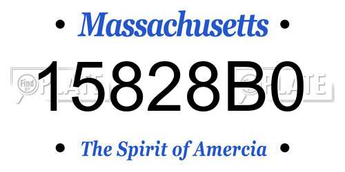 15828B0 Massachusetts License Plate