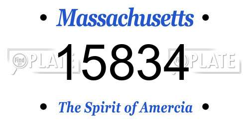 15834 Massachusetts License Plate