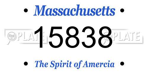 15838 Massachusetts License Plate