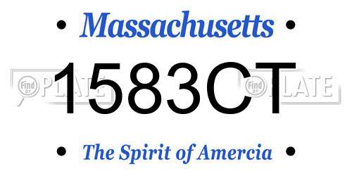 1583CT Massachusetts License Plate