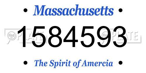 1584593 Massachusetts License Plate