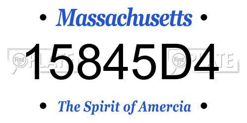 15845D4 Massachusetts License Plate