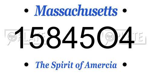 15845O4 Massachusetts License Plate
