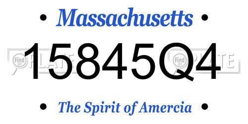 15845Q4 Massachusetts License Plate